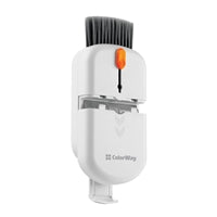 ColorWay CW-1111 10-in-1 Electronics Cleaning Kit Designed For Safely Cleaning Headphones, Keyboards, Screens and Cameras. Includes A Retractable Brush, Flocked Sponge, Microfiber Wipes, Screen Cleaner Spray, Key Remover, In A Compact Case Featuring A Pho