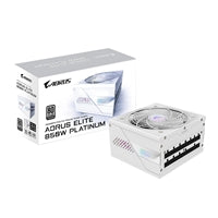 Gigabyte AORUS ELITE ICE 850W White PSU - Fully Modular, 80 PLUS Platinum, ATX 3.1, PCIe 5.0 Ready, 12VHPWR, Silent 120mm FDB Fan, 10-Year Warranty