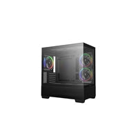 DeepCool CG380 3F Micro-ATX Gaming Case Black Panoramic Tempered Glass Side Panel, Mesh Airflow Front, 3 Pre-Installed ARGB Fans, USB-C & USB-A Front I/O, Spacious SFF/mATX/ITX Build Support