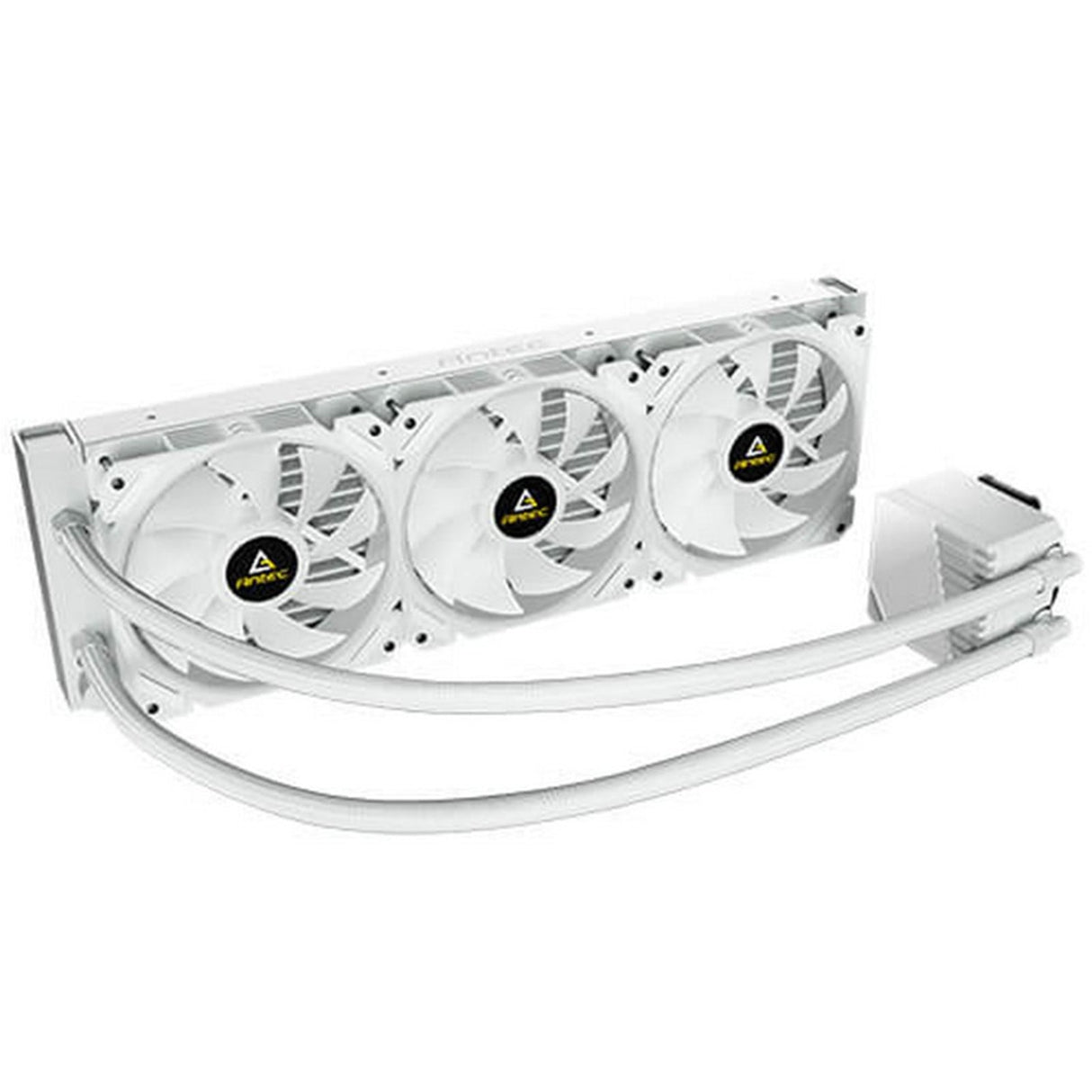 ANTEC Symphony 360 AiO Liquid CPU Cooler, Universal Socket, White, 360mm Radiator, PWM 1600RPM Cooling Fans, Addressable RGB LED Lighting with Chromatic ARGB Lighting Pump Head