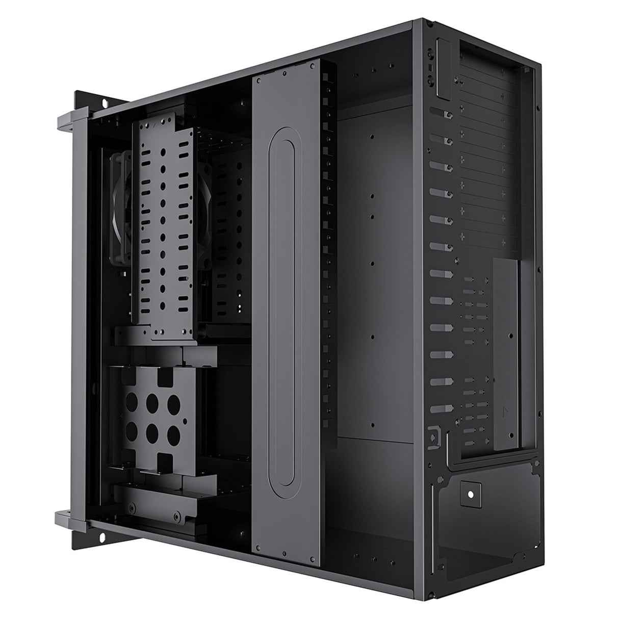 CiT 4U Rackmount Server Case 500mm, Heavy-Duty Industrial Chassis with Lockable Front Door, Supports ATX/mATX, 8x Internal HDD Bays for Massive Storage, Black