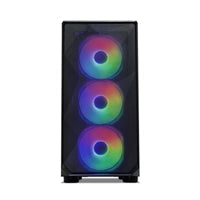 Tecware Forge M Omni Micro-ATX Case - Key-Lockable Tempered Glass, High-Airflow Mesh Front, 4 x 120mm Fans Pre-Installed, mATX/ITX Support, Black
