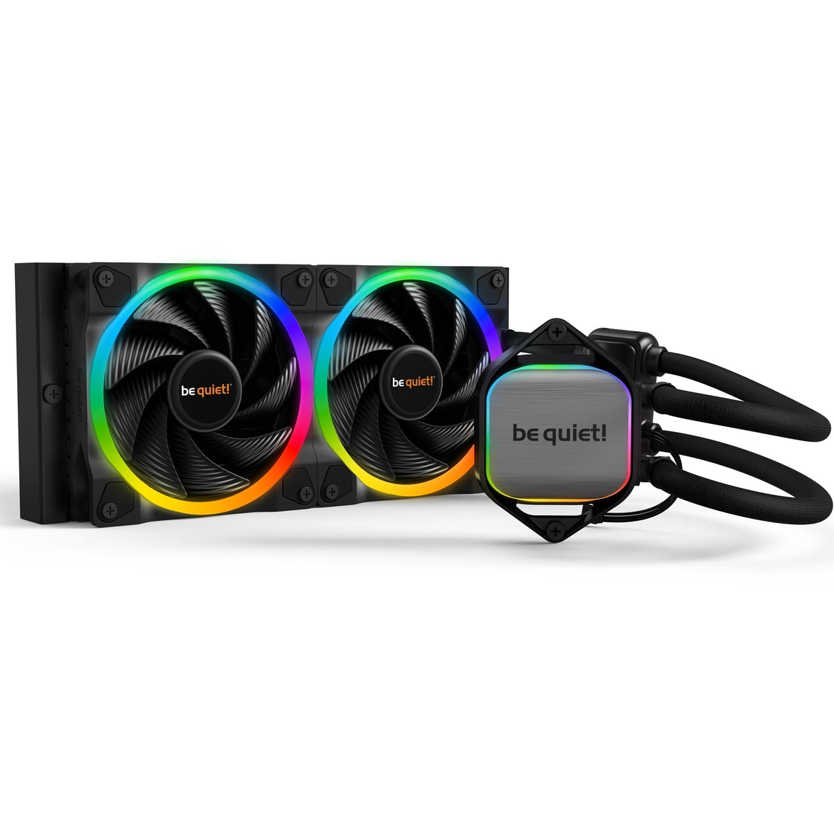 be quiet! Pure Loop 2 FX AiO Liquid CPU Cooler, Universal Socket, 240mm Radiator, 2 x Light Wings 120mm PWM High Speed 2500RPM Addressable RGB Cooling Fan, Addressable RGB LED Pump Head, ARGB PWM Hub Included
