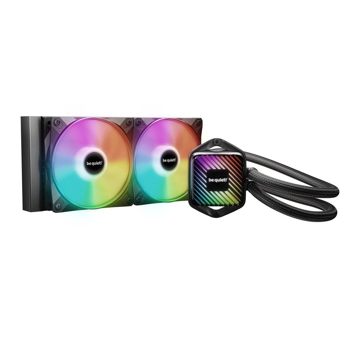 be quiet! Pure Loop 3 LX Liquid CPU Cooler, Universal Socket, 240mm Radiator, 2 x Light Wings LX PWM High Speed, Stylish ARGB cooling block featuring 10 included lighting foils, 3-year manufacurer's warranty.