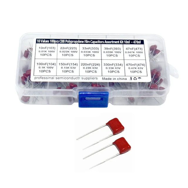 100pcs Thin Film Capacitor Assortment