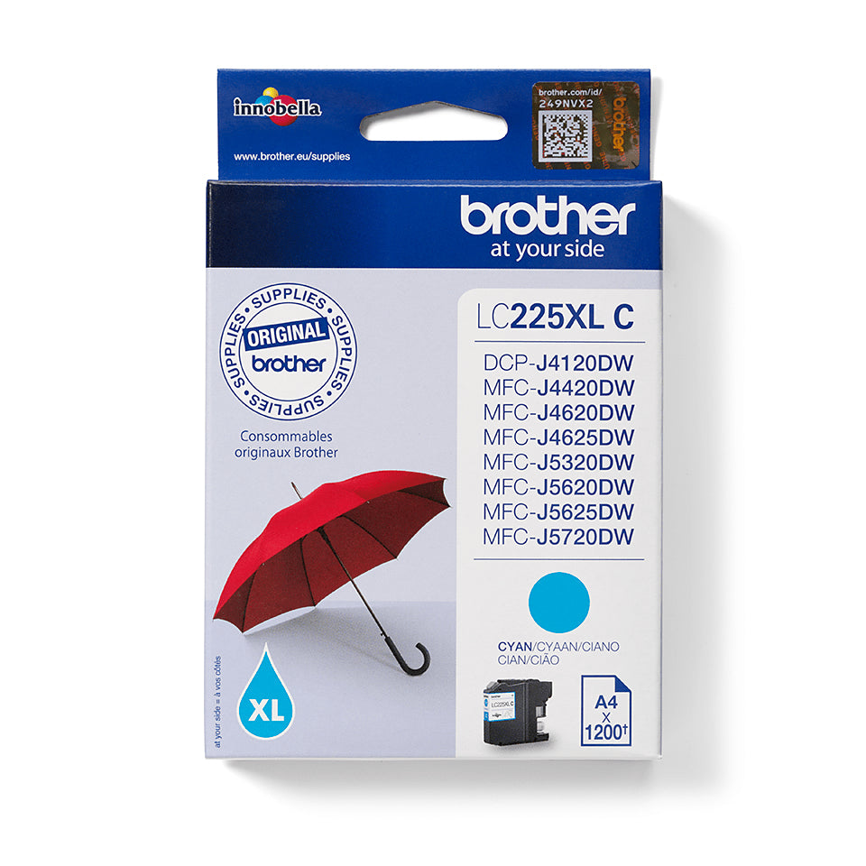 Brother LC225XLC ink cartridge 1 pc(s) Original High (XL) Yield Cyan