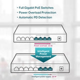 TP-Link TL-SG1008P 8-Port Metal Gigabit Desktop PoE Switch with 4-Port PoE+ (64W)