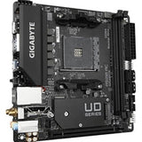 Gigabyte A520I AC Ultra Durable AMD AM4 Socket Motherboard, Mini-ITX, 2x DDR4 Slots, 1x M.2 Socket, GbE LAN, Wi-Fi 5, 1x Display Port 1.4 / 2x HDMI Ports