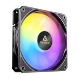 Antec P12 ARGB PWM 120mm Fan 3 pack - 4-Pin, Black, High-Airflow Cooling, 9-Blade Design with Anti-Vibration Pads
