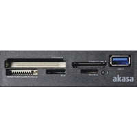 Akasa USB 3.0 Multi Card Reader, Supports CF/MS/SD/MicroSD UHS-II Cards, 3.5", Internal USB 3.0 Connector, Black, for PC