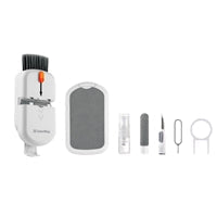ColorWay CW-1111 10-in-1 Electronics Cleaning Kit Designed For Safely Cleaning Headphones, Keyboards, Screens and Cameras. Includes A Retractable Brush, Flocked Sponge, Microfiber Wipes, Screen Cleaner Spray, Key Remover, In A Compact Case Featuring A Pho