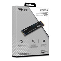 PNY CS1030 (M280CS1030-250-RB) 250GB SSD, PCIe Gen3 x4 Interface,Max Read 2500MB/s, MaxWrite 1100MB/s, 5 Year Limited Warranty
