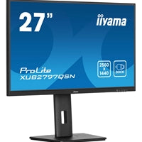 iiyama ProLite XUB2797QSN-B2 27" QHD IPS technology panel with USB-C dock and RJ45 (LAN), 1ms, USB Hubx4, HDMI, DisplayPort, Freesync, 100Hz, Speakers, Black, ACR, Internal PSU, VESA