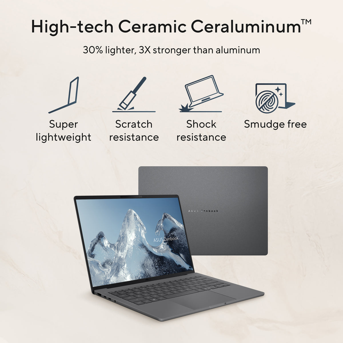 ASUS Zenbook A14 UX3407NA-QD069W Copilot+ PC Snapdragon X2E-88-100 Laptop 35.6 cm (14") WUXGA 16 GB LPDDR5x-SDRAM 1 TB SSD Wi-Fi 7 (802.11be) Windows 11 Home Beige