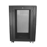 StarTech.com 4-Post 24U Server Rack Cabinet, Lockable 19 Data Rack Cabinet for Computer / AV / IT Equipment, Office / Home Network Rack with Casters & Adjustable Mounting Rails