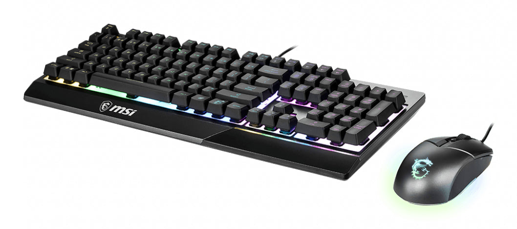 MSI VIGOR GK30 COMBO RGB MEMchanical Gaming Keyboard + Clutch GM11 Gaming Mouse ' UK Layout, 6-Zone RGB Lighting Keyboard, Dual-Zone RGB Lighting Mouse, 5000 DPI Optical Sensor, RGB Mystic Light'