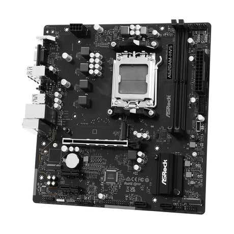 ASRock A620AM-HVS AMD AM5 Socket Motherboard, Micro-ATX, 2x DDR5 Slots, 2x M.2 Socket, GbE LAN, 1x D-Sub / 1x HDMI Port