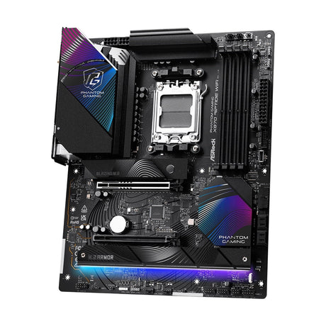 ASRock X870 RIPTIDE WIFI AMD AM5 Socket Motherboard, ATX, 4x DDR5 Slots, 3x M.2 Sockets, Fitted I/O Shield, 2.5GbE LAN, Wi-Fi 7, 1x HDMI Port / 2x USB-C (USB4)