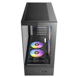 Antec CX705 ARGB Gaming PC Case Mid Tower, 270° Tempered Glass, RGB Fans, ATX/Micro-ATX/ITX Compatible, USB-C, High Airflow, Black