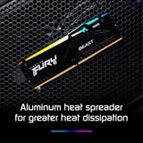 Kingston FURY Beast KF560C36BBEA-8 8GB (1x 8GB) DIMM System Memory, 6000MHz, DDR5, CL36, Black, RGB, Intel XMP, AMD EXPO