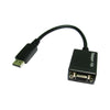 Converter Adapter, DisplayPort 1.2 (M) to VGA (F), 0.15m Cabled Adapter, Black, 2048x1152 Max Resolution Support, Supports up 1080p at 50/60hz