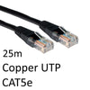 RJ45 (M) to RJ45 (M) CAT5e 25m Black OEM Moulded Boot Copper UTP Network Cable