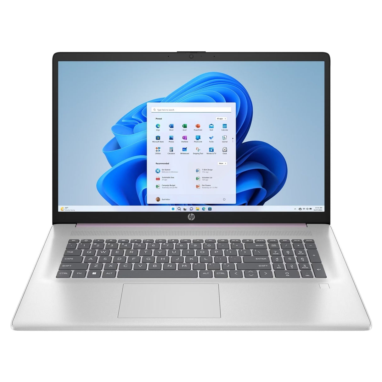 HP 17-cp2008na Laptop, 17.3 Inch Full HD Screen, AMD Ryzen 5-7520U Processor, 8GB DDR5 RAM, 512GB SSD, Radeon Graphics, Windows 11 Home