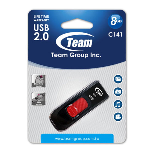 Team C141 8GB USB 2.0 Red USB Flash Drive